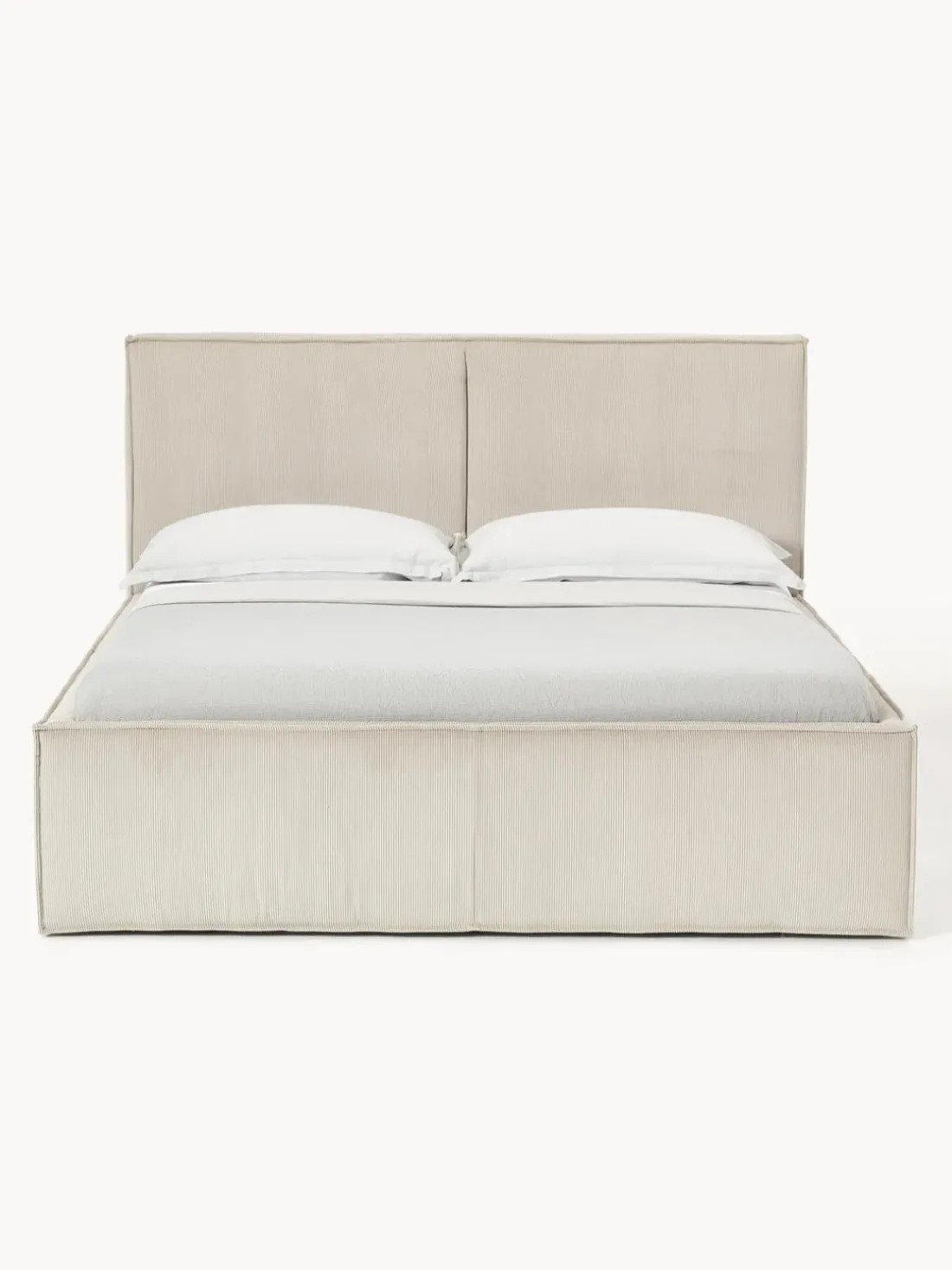 Cama tapizada de pana con espacio de almacenamiento Dream