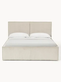 Cama tapizada de pana con espacio de almacenamiento Dream