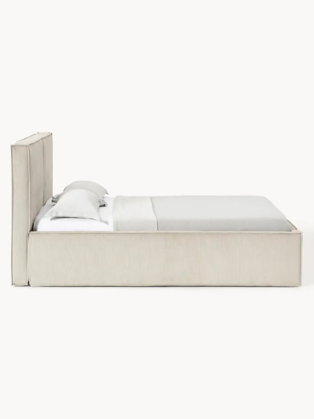 Cama tapizada de pana con espacio de almacenamiento Dream