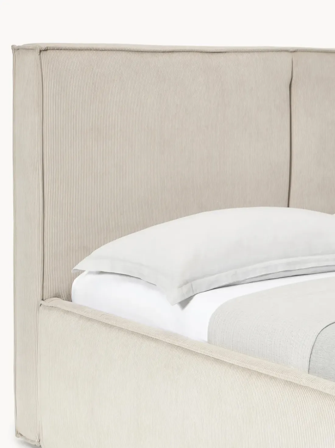 Cama tapizada de pana con espacio de almacenamiento Dream