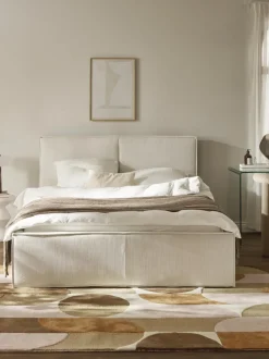 Cama tapizada de pana con espacio de almacenaje Dream