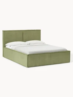 Cama tapizada de pana con espacio de almacenamiento Dream