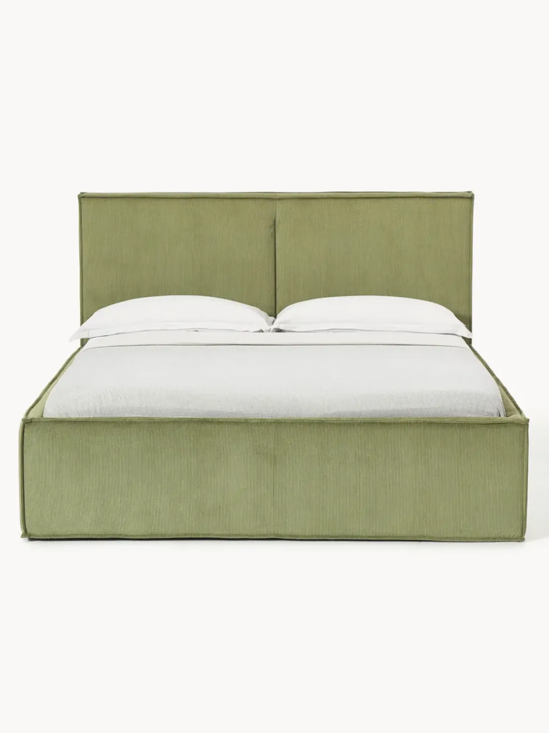 Cama tapizada de pana con espacio de almacenamiento Dream