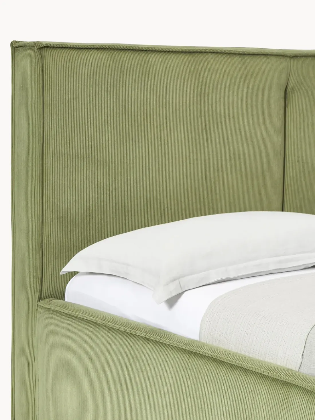 Cama tapizada de pana con espacio de almacenamiento Dream