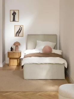 Cama tapizada de pana con espacio de almacenamiento Dream