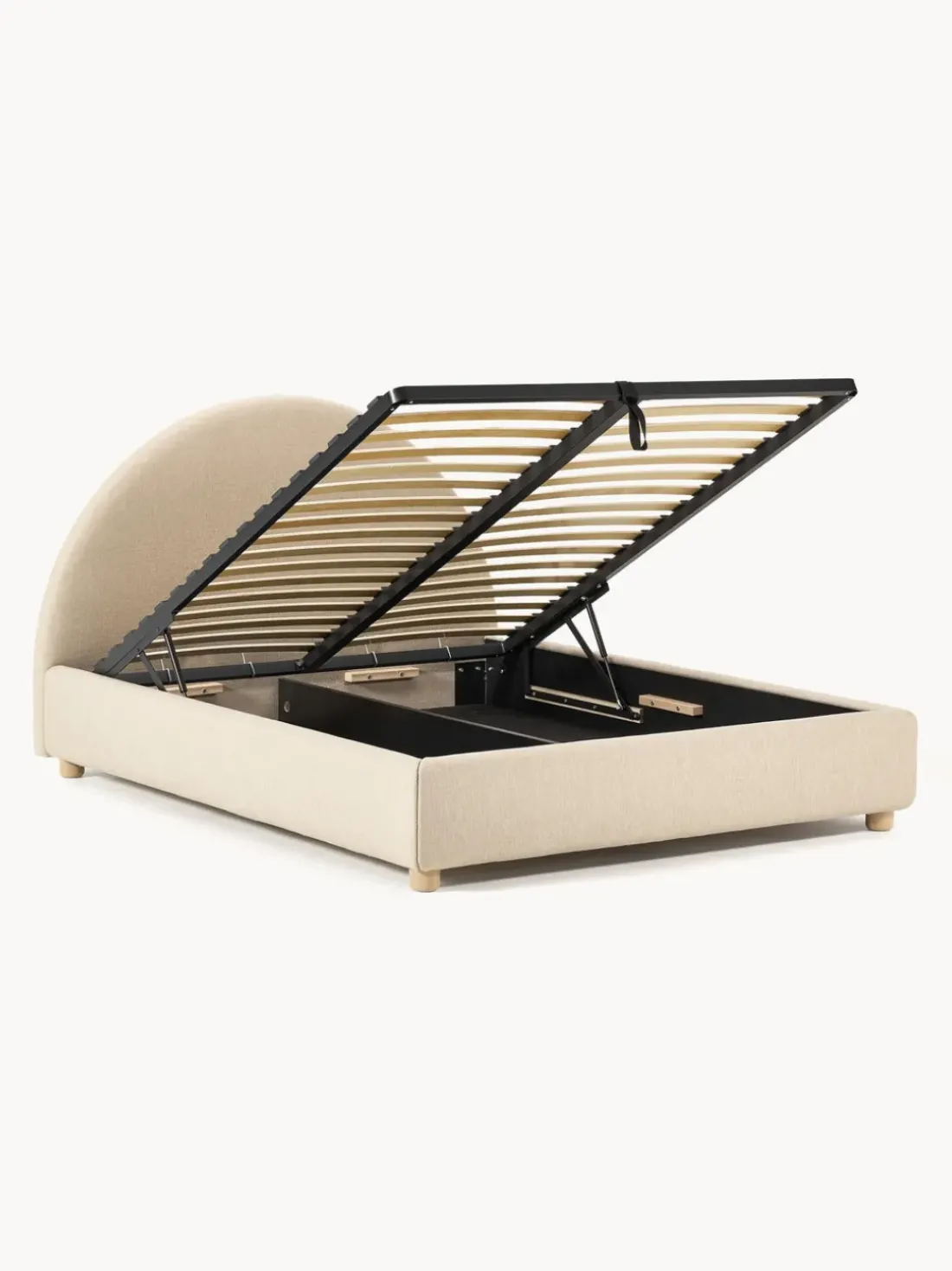 Cama tapizada Ebba, con espacio de almacenamiento