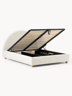 Cama tapizada Ebba, con espacio de almacenamiento