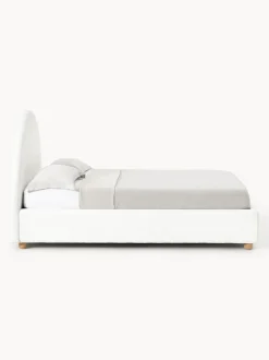 Cama tapizada en borreguillo Ebba, con espacio de almacenamiento