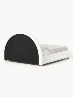 Cama tapizada en borreguillo Ebba, con espacio de almacenamiento
