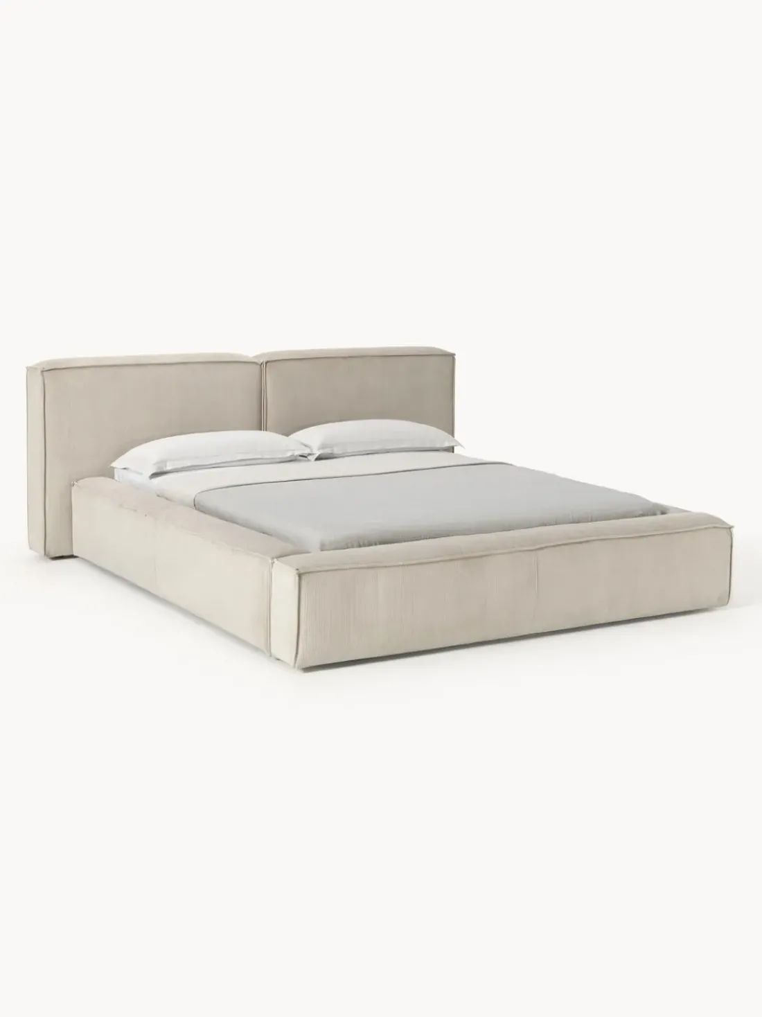 Cama tapizada en pana Lennon