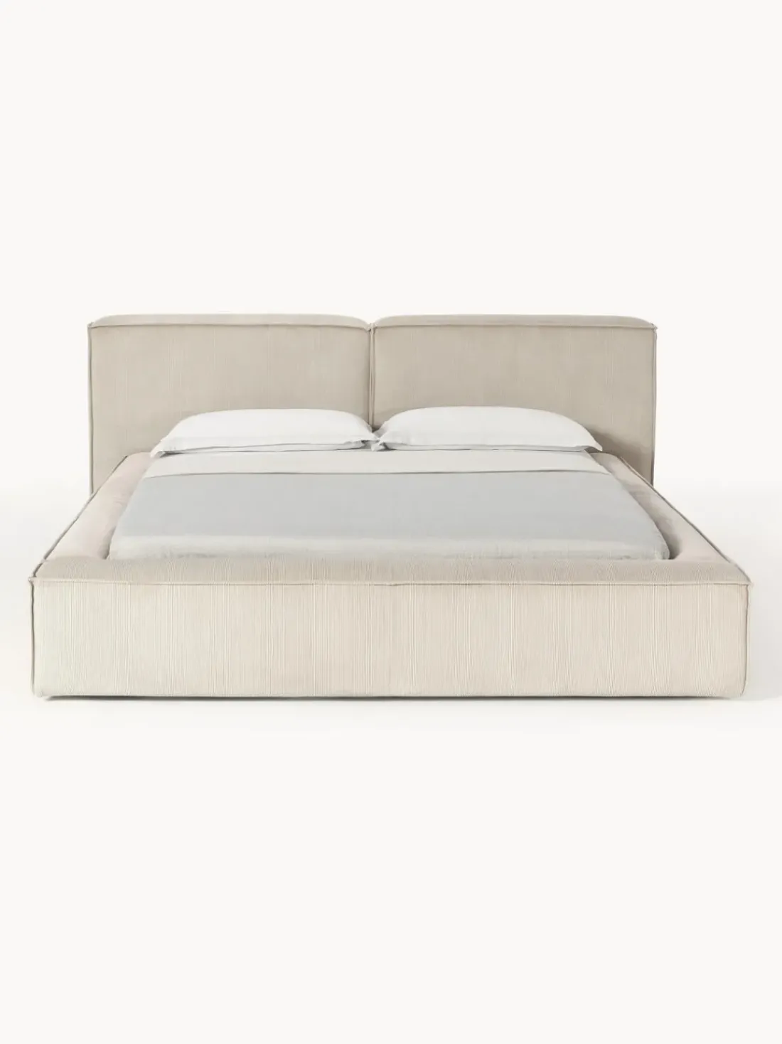 Cama tapizada en pana Lennon