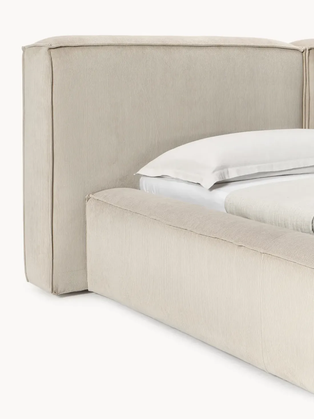 Cama tapizada en pana Lennon