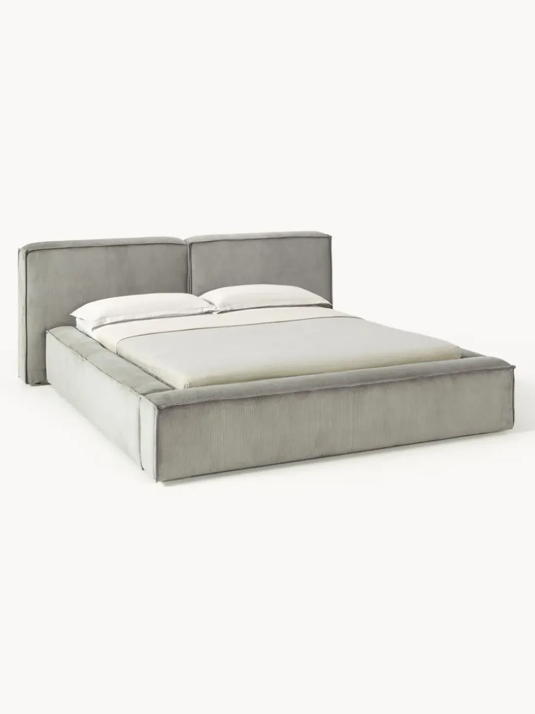Cama tapizada en pana Lennon
