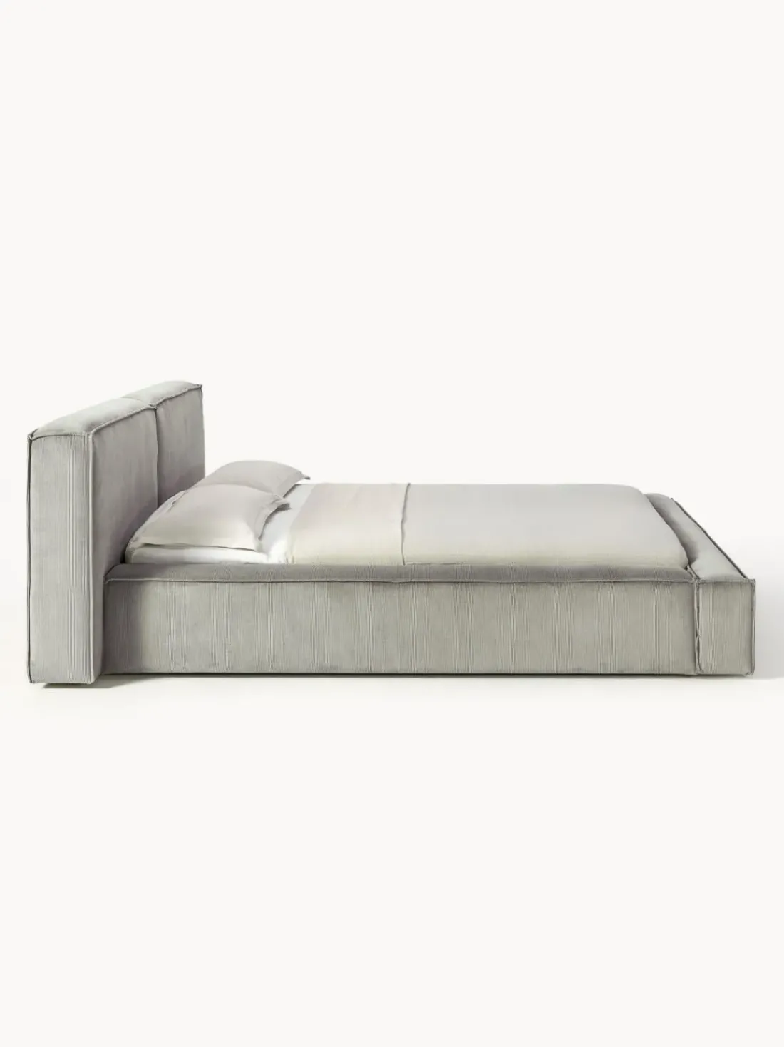 Cama tapizada en pana Lennon