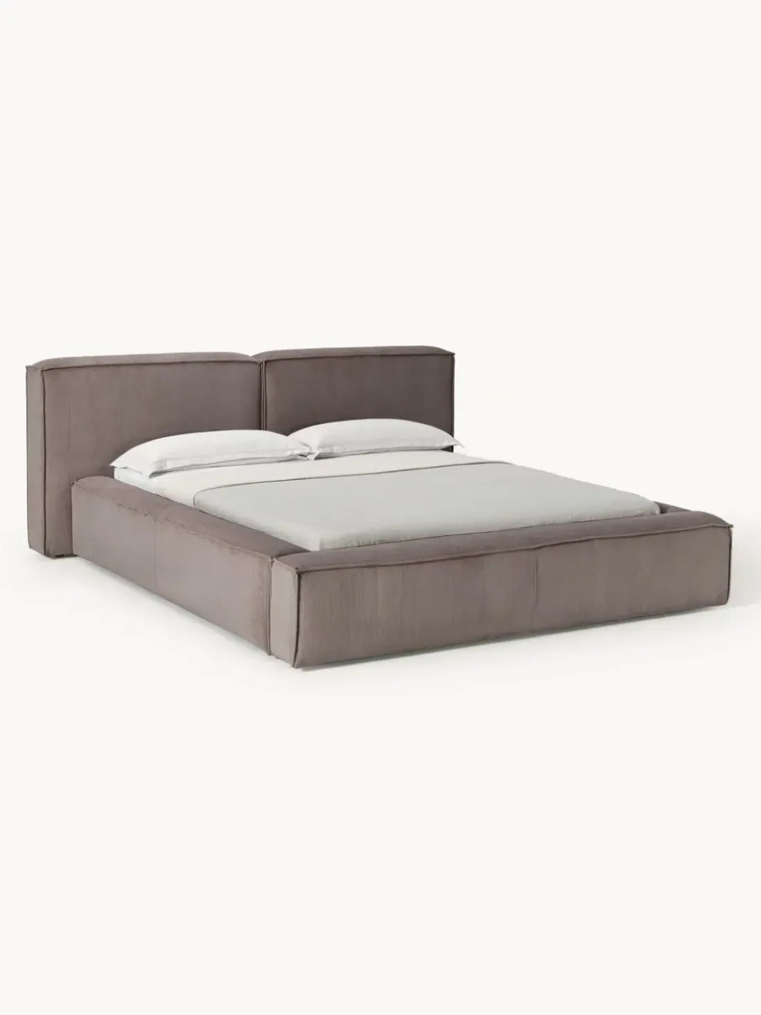 Cama tapizada en pana Lennon