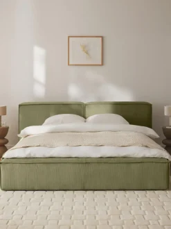 Cama tapizada en pana Lennon