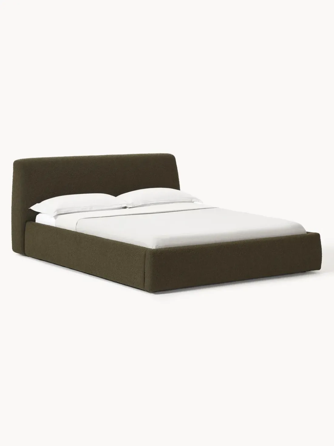 Cama tapizada en tejido bouclé Cloud