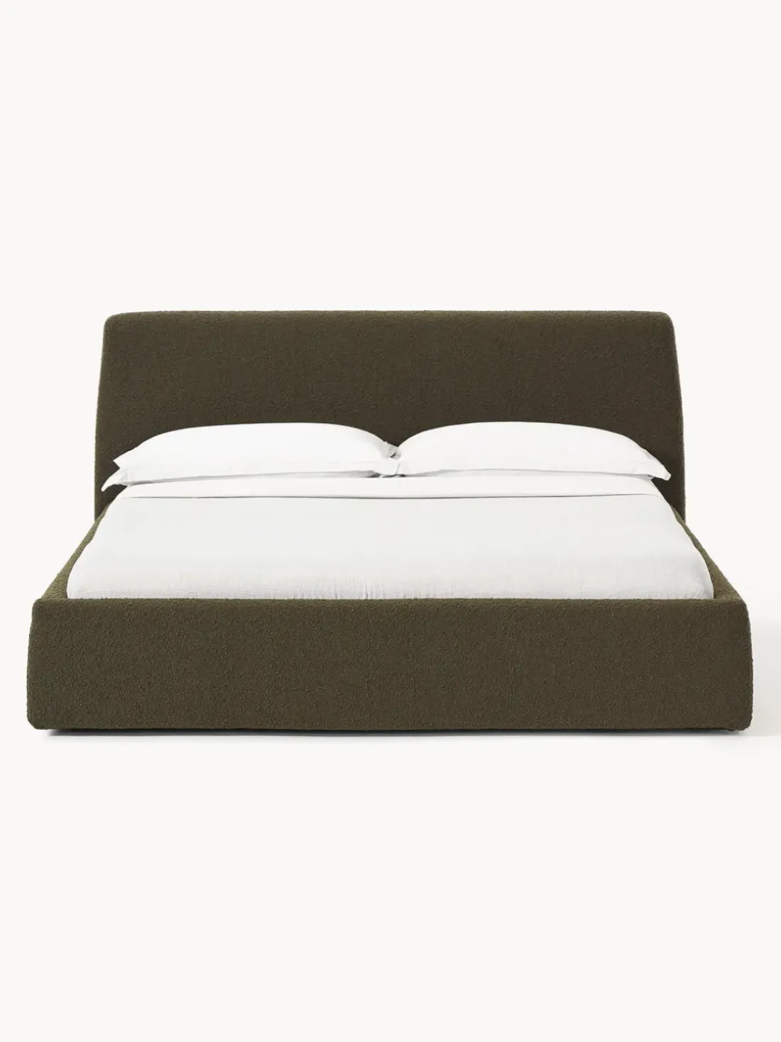 Cama tapizada en tejido bouclé Cloud