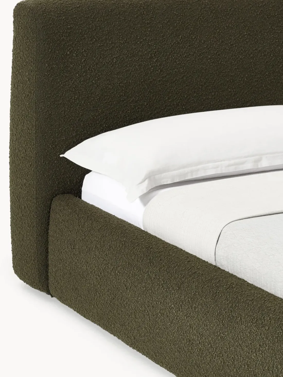 Cama tapizada en tejido bouclé Cloud