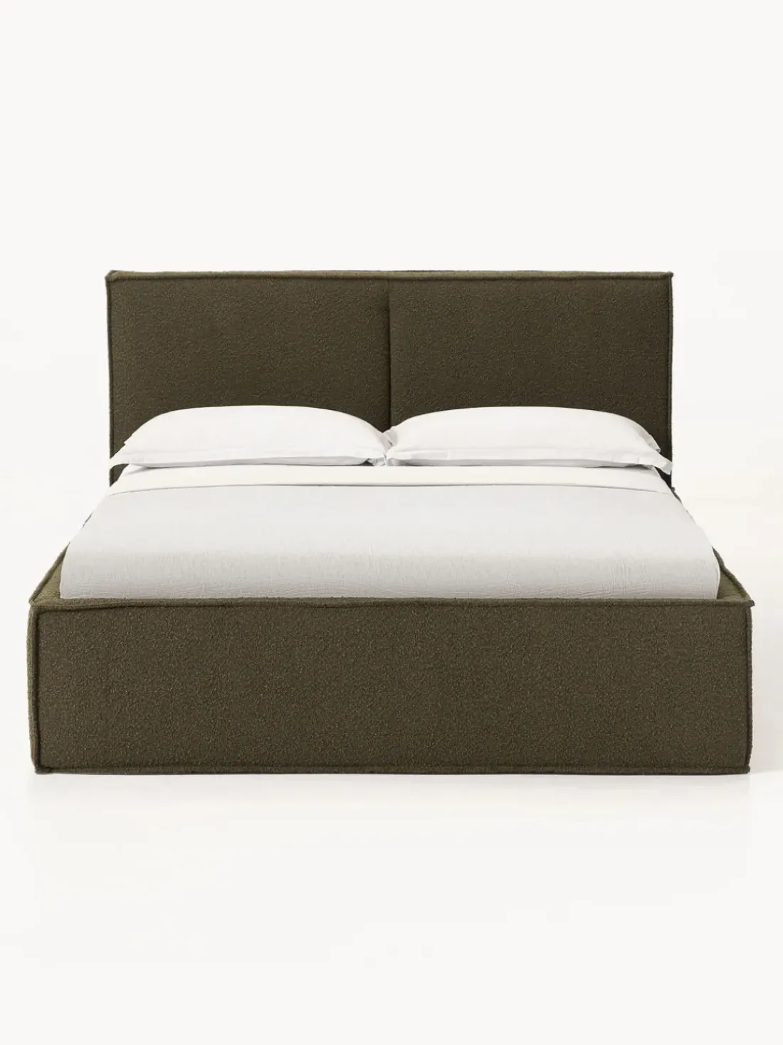 Cama tapizada en tejido bouclé con espacio de almacenamiento Dream