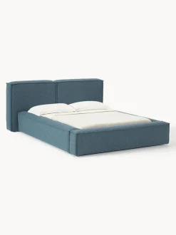 Cama tapizada en tejido bouclé Lennon
