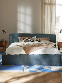 Cama tapizada en tejido bouclé Lennon