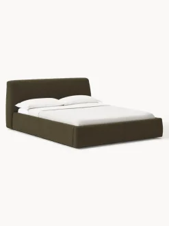 Cama tapizada en tejido bouclé con espacio de almacenaje Cloud