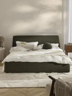 Cama tapizada en tejido bouclé con espacio de almacenaje Cloud