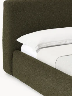 Cama tapizada en tejido bouclé con espacio de almacenaje Cloud