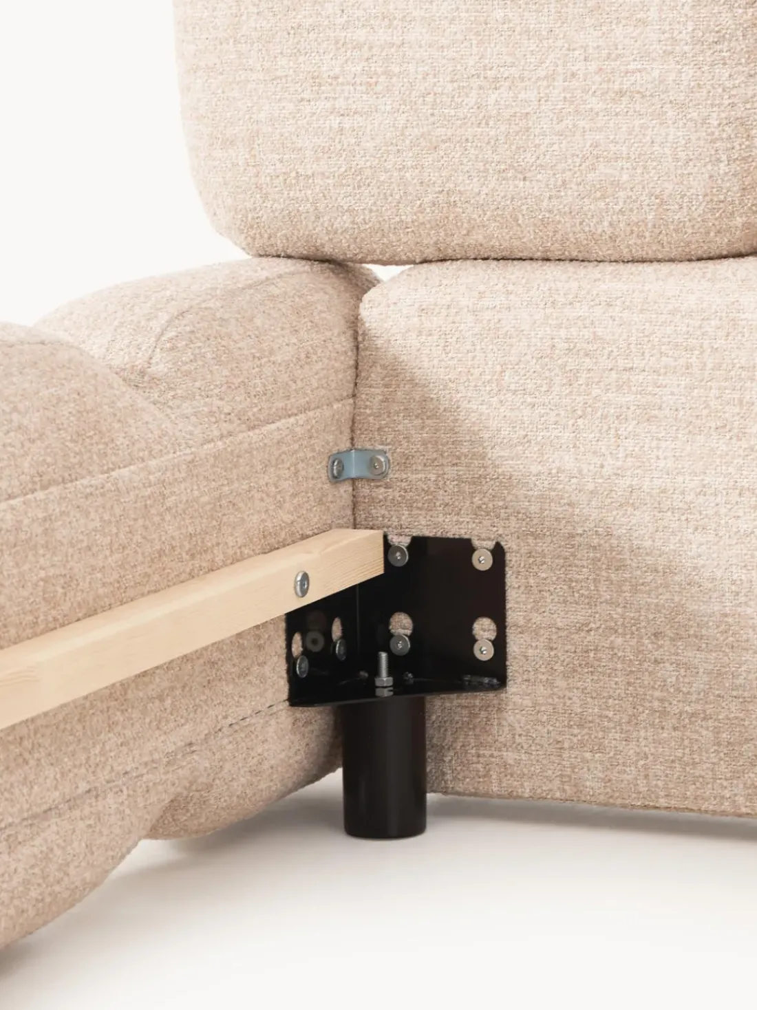 Cama tapizada en tejido bouclé Tayla