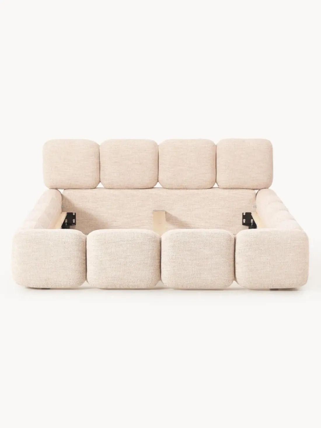 Cama tapizada en tejido bouclé Tayla