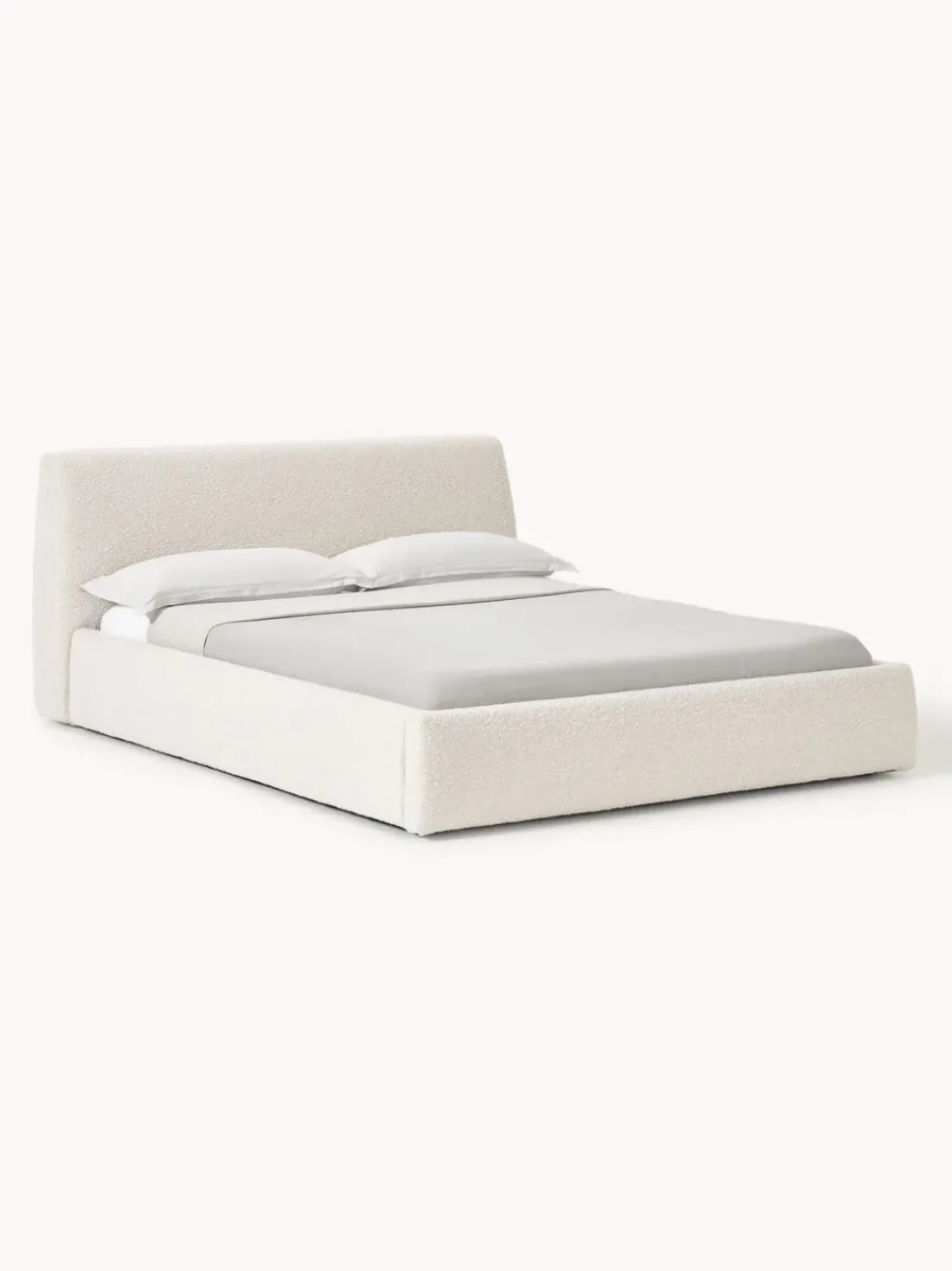 Cama tapizada en tejido bouclé Cloud