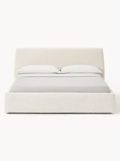 Cama tapizada en tejido bouclé Cloud