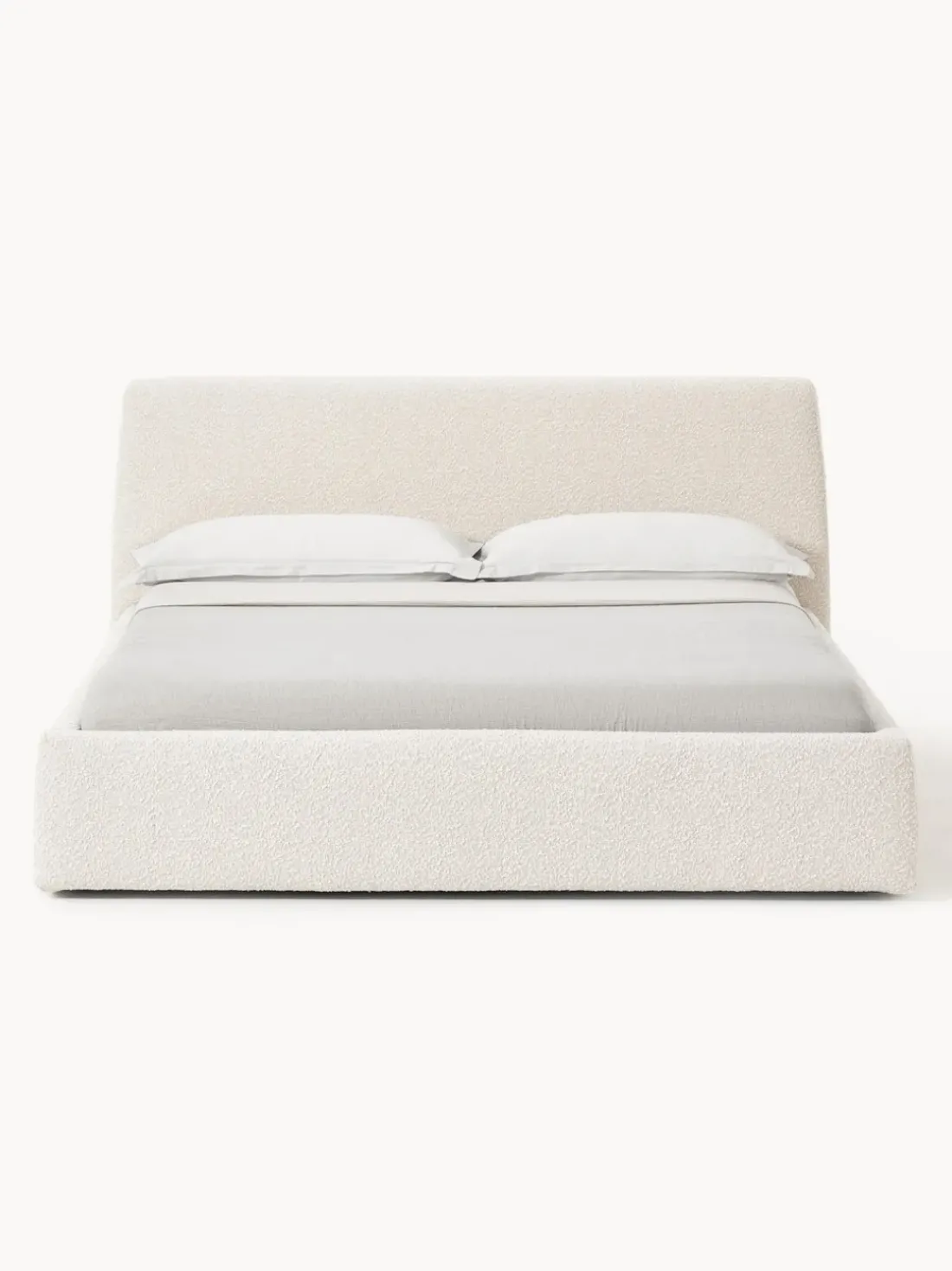 Cama tapizada en tejido bouclé Cloud