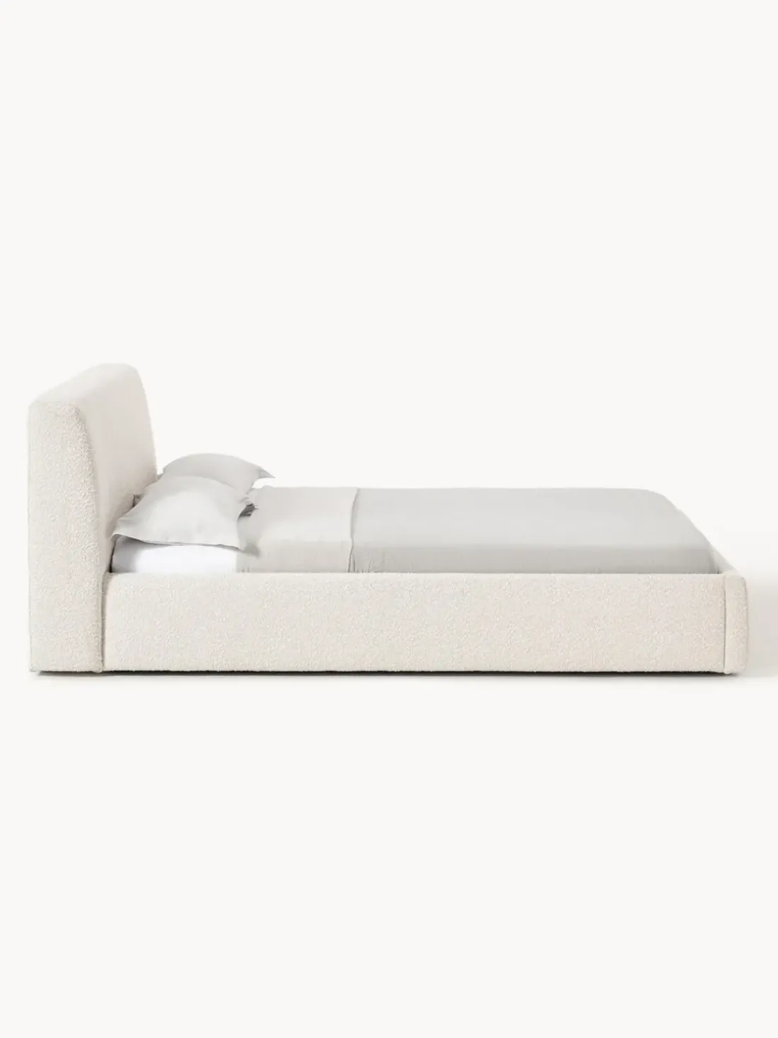 Cama tapizada en tejido bouclé Cloud