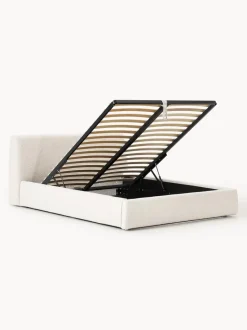 Cama tapizada en tejido bouclé con espacio de almacenaje Cloud