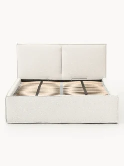 Cama tapizada en tejido bouclé con espacio de almacenamiento Dream