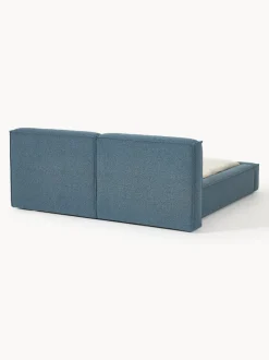 Cama tapizada en tejido bouclé Lennon, con espacio de almacenamiento