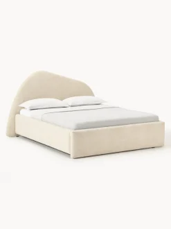 Cama tapizada en tejido bouclé Gary