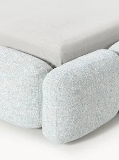 Cama tapizada en tejido bouclé con espacio de almacenamiento Tayla