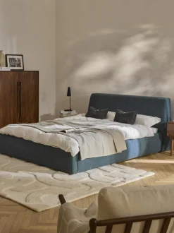 Cama tapizada en tejido bouclé Cloud
