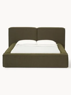 Cama tapizada en tejido bouclé Lennon