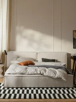 Cama tapizada en tejido bouclé Lennon