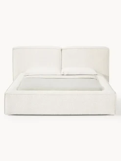 Cama tapizada en tejido bouclé Lennon