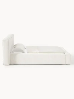 Cama tapizada en tejido bouclé Lennon