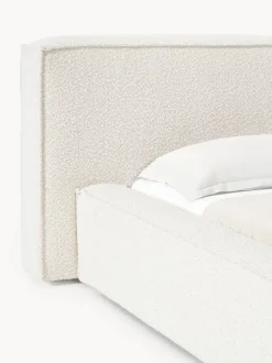 Cama tapizada en tejido bouclé Lennon