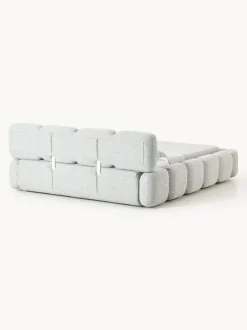Cama tapizada en tejido bouclé Tayla