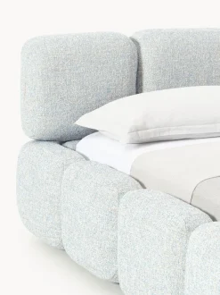 Cama tapizada en tejido bouclé Tayla