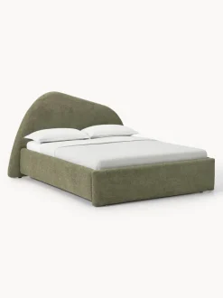 Cama tapizada en tejido bouclé Gary