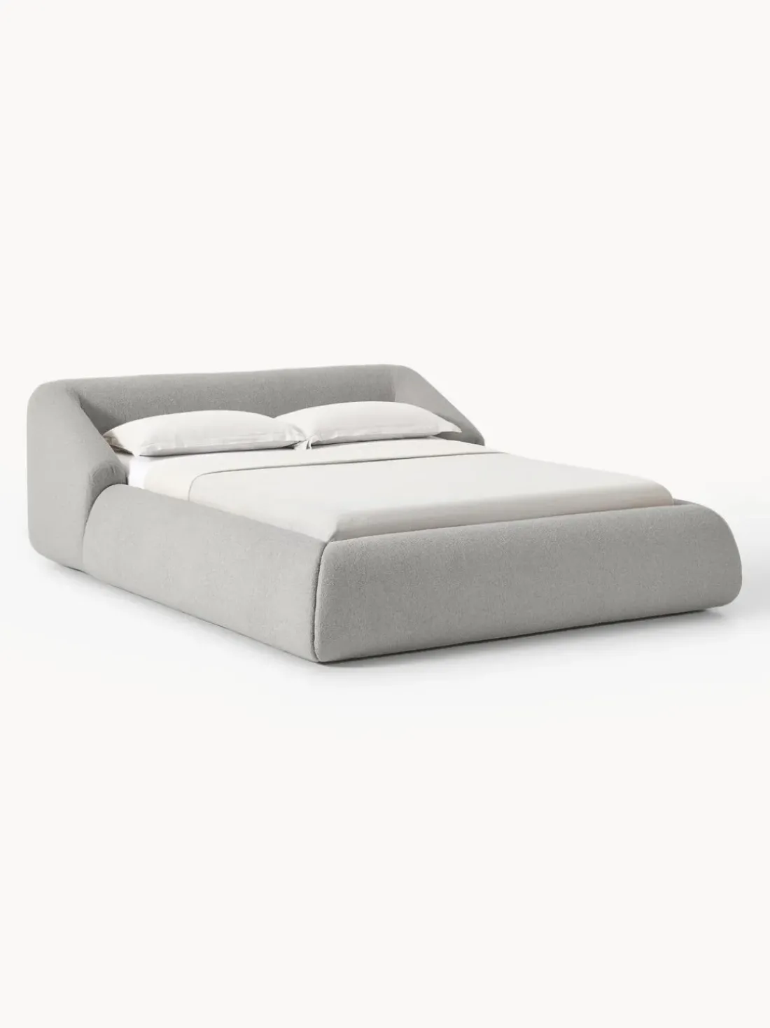 Cama tapizada en tejido bouclé Sofia